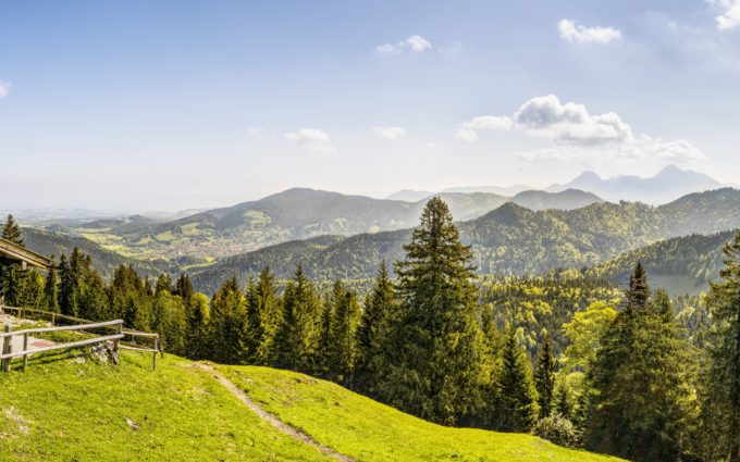 Alpine Mountains Hut Landscape Panorama