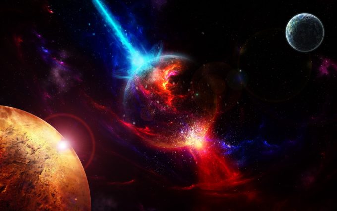 Space Planets Takeoff Explosion Desktop Background