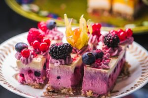 Cake With Berries on Plate Desktop Wallpapers