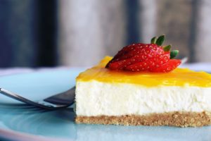 Cheese Cake With Strawberry Fruit Desktop Wallpapers