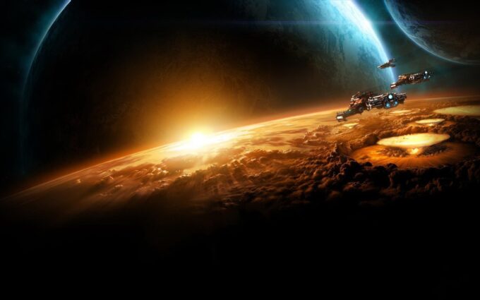 Starcraft Planet Sun Earth Space Wallpaper Background